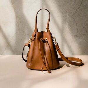 NWT Able Blaire Bucket Bag Leather Crossbody Purse in Whiskey (brown)